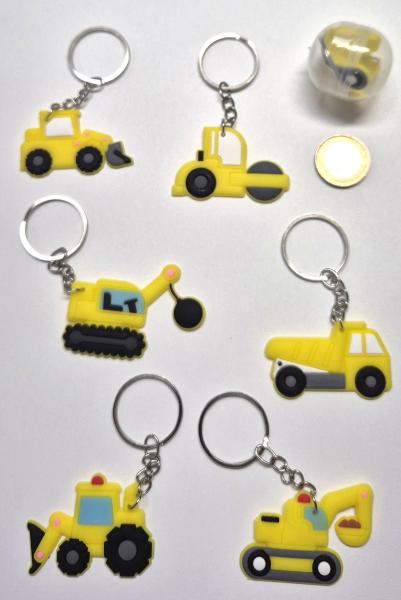 Baufahrzeuge an Schlüsselkette